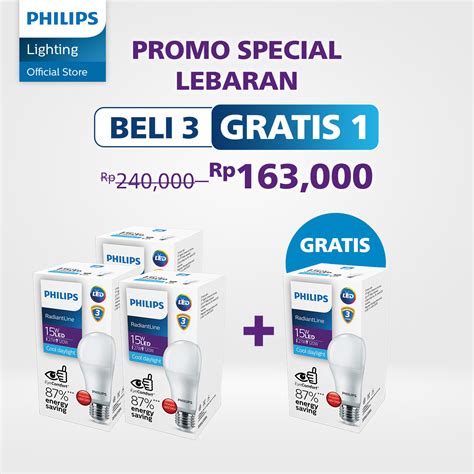 Philips Lampu Led Paket Hemat Beli Gratis Radiantline Ledbulb W