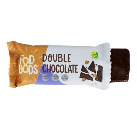 Fodbods Protein Bar Double Chocolate 50g Low Fodmap Snack Happy