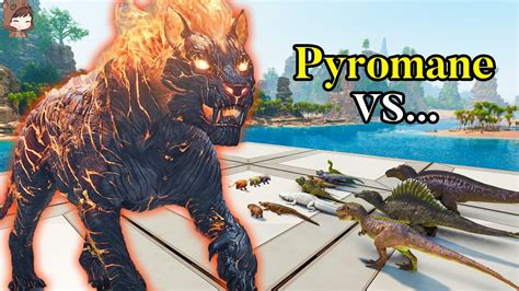 Asa Pyromane Vs Ark Dinosaurs Ark Mod Battle Youtube