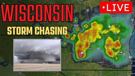 Live STORM CHASER VERY Strong Winds Large Hail And Tornados In