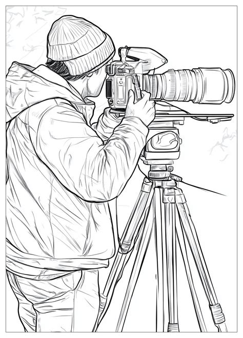 Cameraman Coloring Pages Capture The Magic Of Filmmaking Crayonazcom