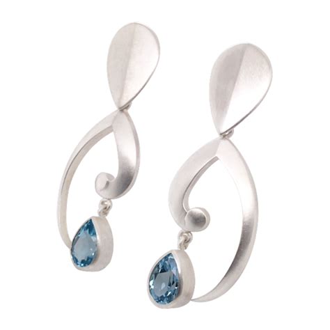 Sky Blue Topaz Earrings In Silver Monica Szwaja