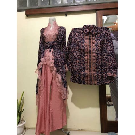 Jual Batik Couple Viscose Outer Lace Set Celena Kulot Dan Kemeja