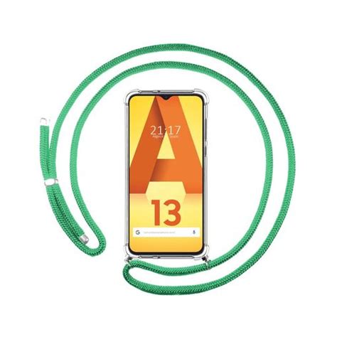 Funda Colgante Transparente Para Samsung Galaxy A13 4g Con Cordon Verde