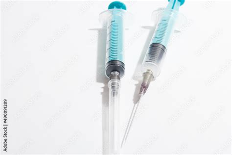 medical syringe for injection isolated on white background Stock Photo ...