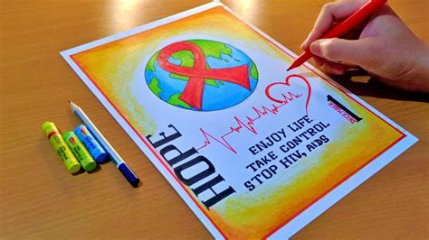 How To Draw World Aids Day Drawing World Aids Day Poster Drawing