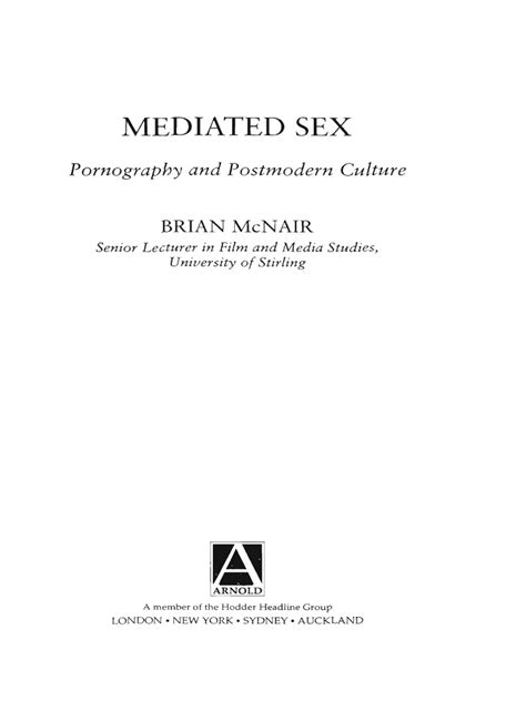 Brian Mcnair Mediated Sex Pdf Pdf