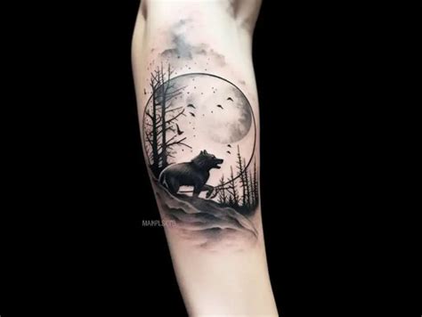 Wild Harmony: Designs and Meaning of Wolf and Moon Tattoos