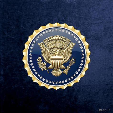 Presidential Service Badge P S B On Blue Velvet Digital Art By Serge