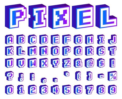 Premium Vector Pixel Art Alphabet Vector Font