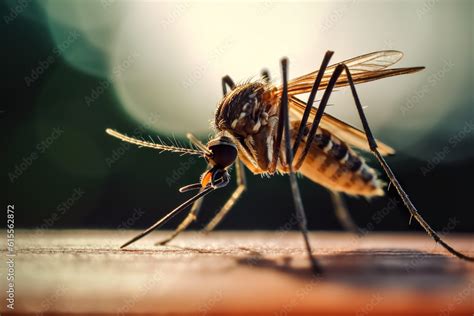 Mosquito On A Skin Intricate Encounter A Captivating Close Up