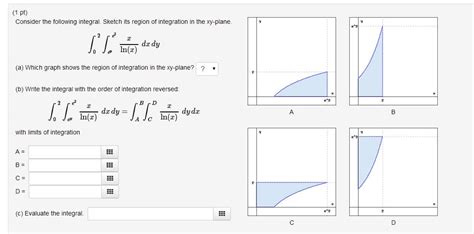 Oneclass 1 Pt Consider The Following Integral Sketch Its Region Of