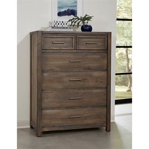 Vaughan Bassett Crafted Oak Aged Grey 793 115 Transitional 5 Drawer