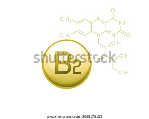 Vitamin B Riboflavin Capsule Molecular Formula Stock Vector Royalty