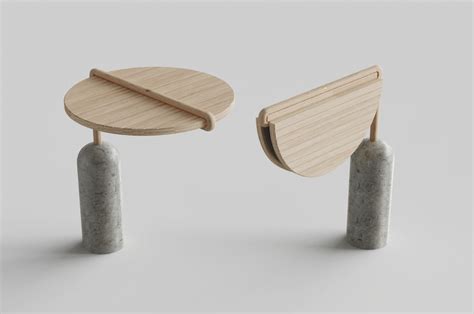 This folding side table uses a unique mechanism to save space when not in use - Yanko Design ...