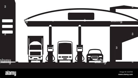 Bus Und Tankstelle Stock Vektorgrafiken Kaufen Alamy