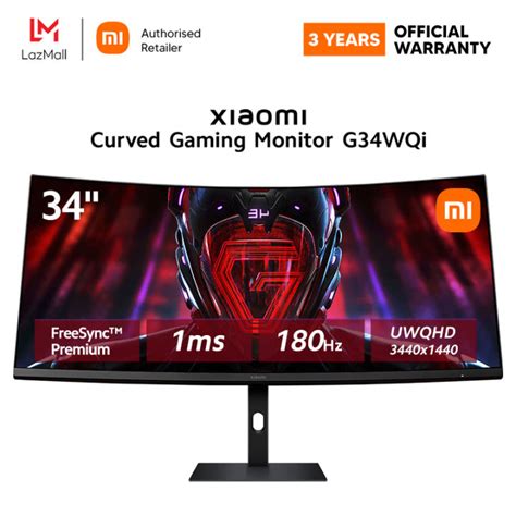 Official Xiaomi Curved Gaming Monitor G34wqi 34 Inch 219 180hz High