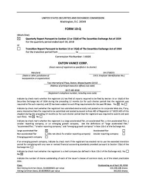 Fillable Online FORM 10 Q EATON VANCE CORP Fax Email Print PdfFiller