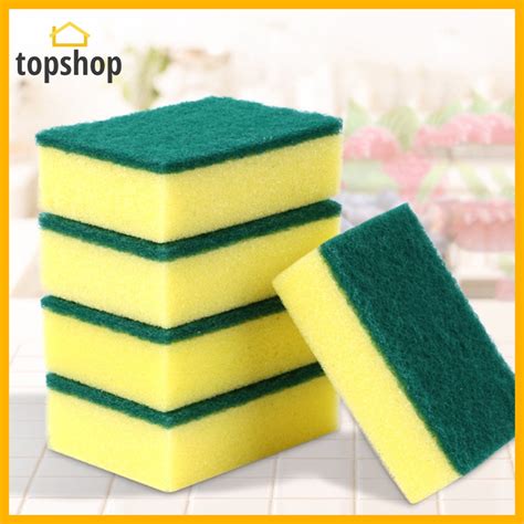 TOPSHOP Magic Sponge Kitchen Cleaning Brush Scrub Sponges Dual Sided