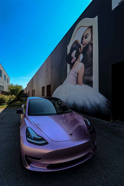 Pink Tesla Model 3 - Metal Pink Wrap | Twiisted Wrap