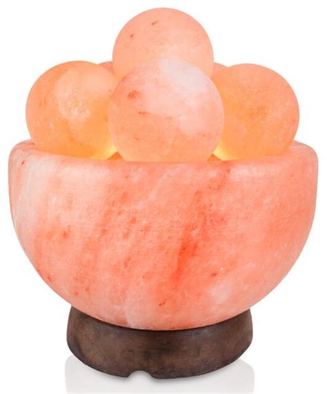 Himalayan Salt Lamp Abundance Bowl W 6 Massage Balls 25w Himalayan