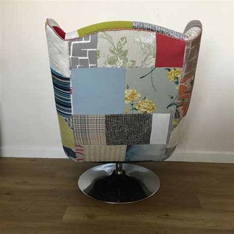 Space Swivel Wing Chair Long Eaton Patchwork Furniture