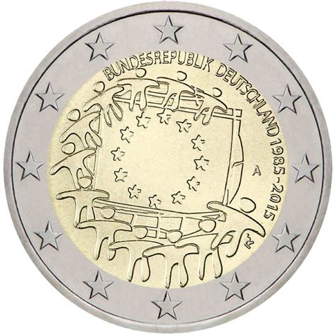 Alemania 2 Euros Conmemorativa 2015 Bandera Europea Km 339 Sc Unc