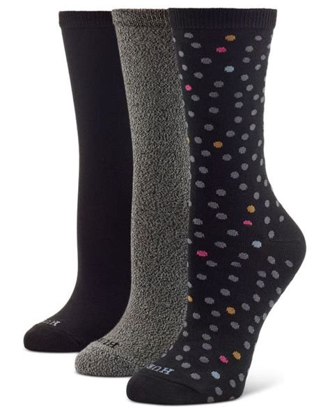 Hue Synthetic 3 Pack Super Soft Crew Socks In Black Lyst