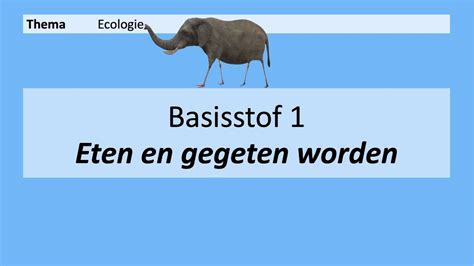 VMBO 3 Ecologie Basisstof 1 Eten En Gegeten Worden 8e Editie