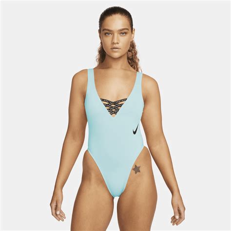 Nike Womens Sneakerkini U Back One Piece In Blue Modesens