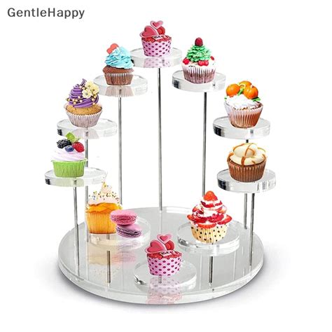 GentleHappy Multi Layer Round Cupcake Stand Acrylic Display Stand