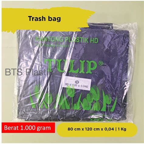 Jual Trash Bag Hitam Kantong Sampah 80x120x0 40 Merk Tulip Shopee