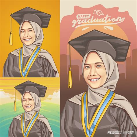 Jual Lukisan Wajah Sketsa Wajah Vector Art Hadiah Wisuda Ulang Tahun