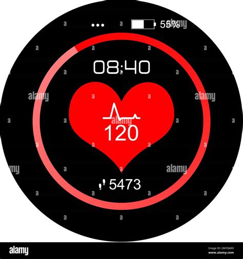 Smart Watch Displaying Heart Rate And Steps Amount In Health Monitor