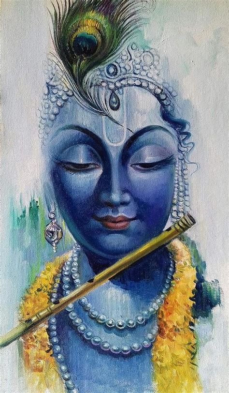 Lord Krishna Painting by Vishal Gurjar - Pixels