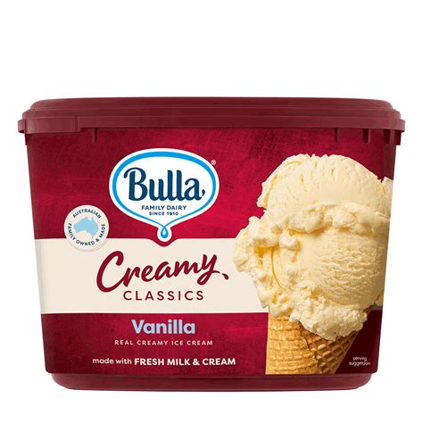 Bulla Creamy Classics Ice Cream Vanilla 2l Bulla Foodservice