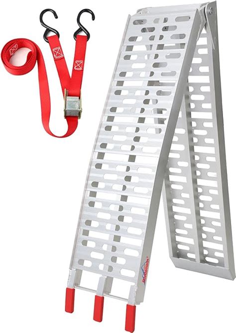 Ruedamann Loading Ramp With 750 Lbs Capacity Foldable Aluminum Ramp