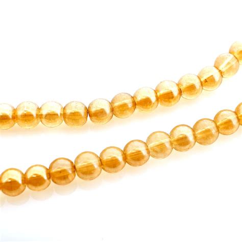 Crystal Glaze Round Glass Beads 6mm Copper