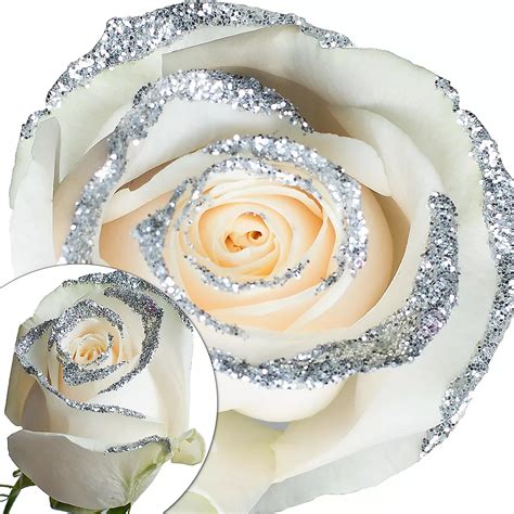 White Silver Glitter Roses Bjs Wholesale Club