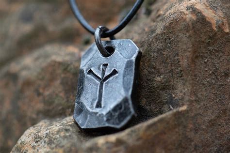 Algiz Rune Pendant Algiz Viking Pendant With Runes Steel - Etsy