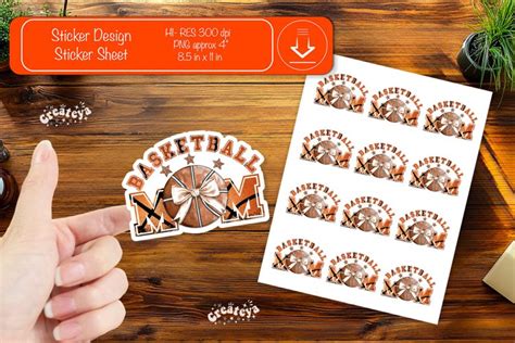 Basketball Stickers PNG printable stickers Print and cut png