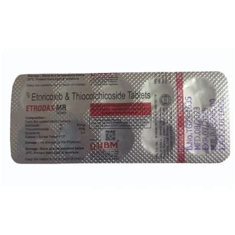 Etrodax MR Etoricoxib Thiocolchicoside Tablet 60 Mg At Rs 245 Stripe