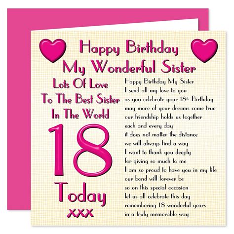 Birthday Wishes For 18 Years Old Sister The Cake Boutique