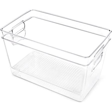 Snazzy Clear Plastic Fridge Storage Organizer Bins Pantry Cabinet