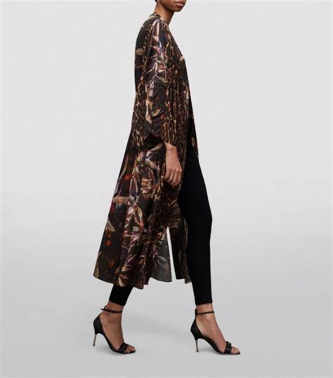 Womens AllSaints Brown Printed Elsa Kimono Harrods UK