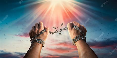 Premium Photo Hands In Fists Breaking A Chain Freedom The Concept Of Gaining Freedom