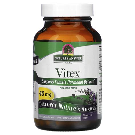 Natures Answer Vitex Agnus Castus Chaste Tree Berry 40 Mg 90 Vegetarian Capsules Iherb