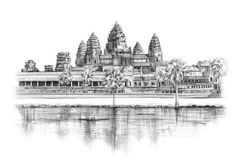 Buy Angkor Wat Print Cambodia Poster Vintage Temple Art Angkor Wat