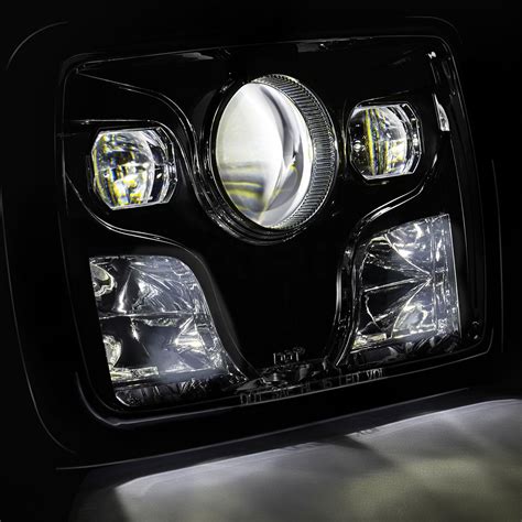 Lumen® 7x6 Rectangular Chrome Projector Led Headlights