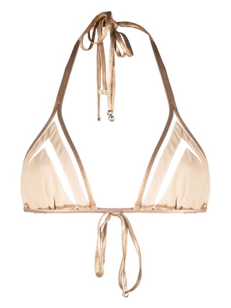 Agent Provocateur Tora Lamé Triangle Bikini Top Farfetch